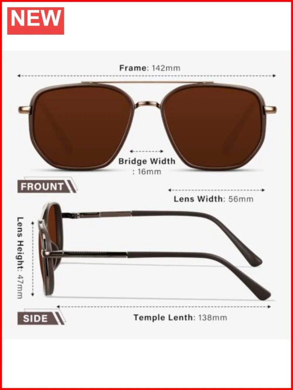 Polarized Aviator Sunglasses UV Protection Sport Unisex Shades Metal Frame